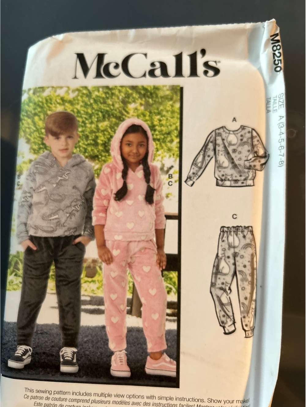McCall's M8250 Children's Hoodie and Pants Sewing Pattern Size 3-8